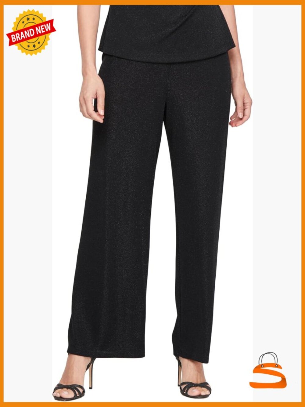 Drapey Metallic Knit Straight Leg Pant, Shiny Party & Wedding Dress Pants